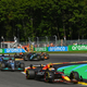A photo of F1 cars racing in Belgium in 2022.